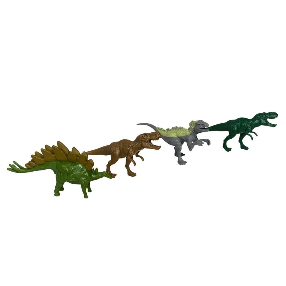 Jurassic World Dinosaur Mini Figures 4pc Set‎ T-Rex Stegosaurus Indominus Rex